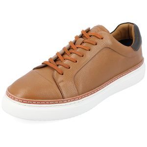 Thomas & Vine Mens Nathan Casual Leather Sneakers, Cognac, 10.5